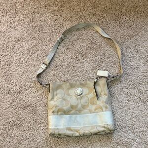 Coach Cream and Tan Crossbody Bag